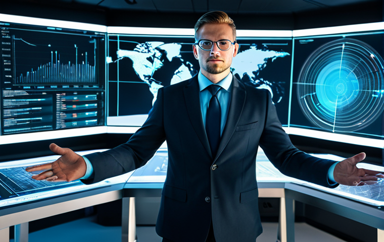 A professional data analyst in a modest business suit, deeply focused on interpreting complex metrics displayed across multiple holographic screens in a futuristic, clean office environment. The lighting is soft and ambient, casting a professional glow on the scene. The subject is fully clothed, appropriate attire, safe for work, perfect anatomy, correct proportions, natural pose, well-formed hands, proper finger count, natural body proportions, professional photography, high quality, professional.