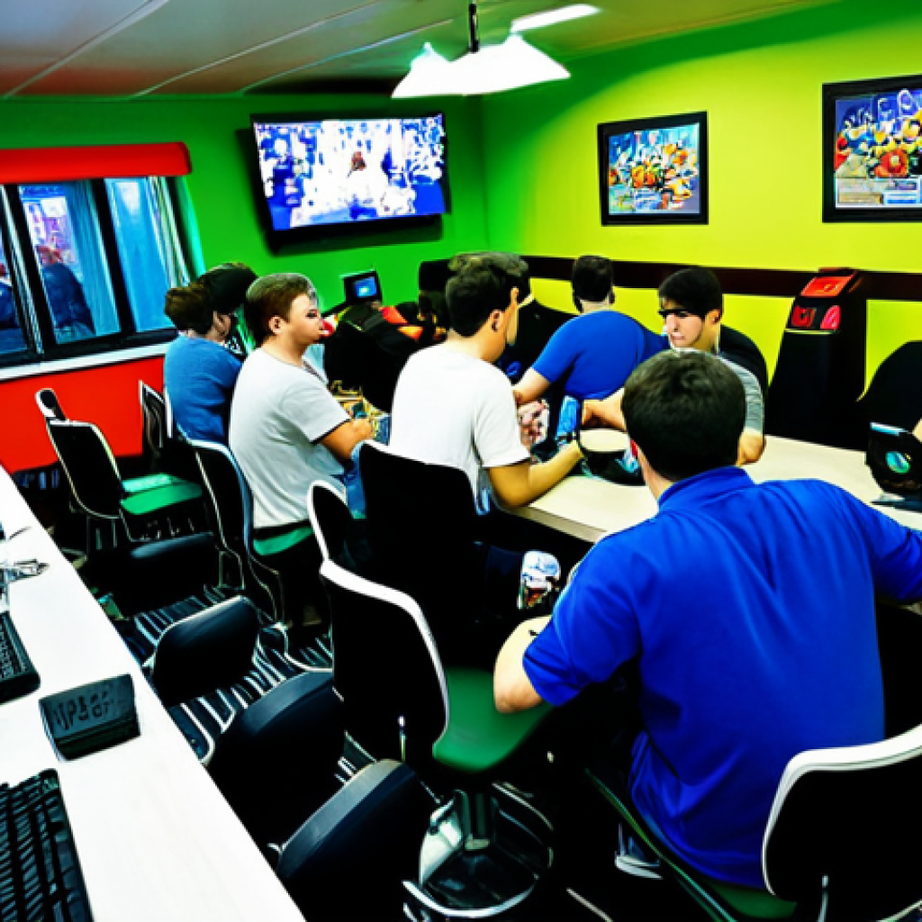 **

A group of Reverse: 1999 players, fully clothed in casual, comfortable clothing appropriate for a LAN party, gathered around computers in a brightly lit internet cafe in Moscow. The cafe is modern and clean, with posters of the game on the walls and energy drinks on the tables.  The atmosphere is friendly and focused. Perfect anatomy, natural proportions, well-formed hands. Safe for work, appropriate content, family-friendly, professional quality.

**