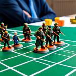 리버스 1999 최고의 장비 세팅 - Strategic Team Formation**

"A strategy board game setup, featuring miniature figures representing d...