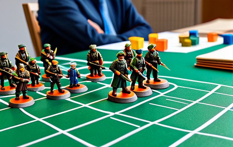리버스 1999 최고의 장비 세팅 - Strategic Team Formation**

"A strategy board game setup, featuring miniature figures representing d...