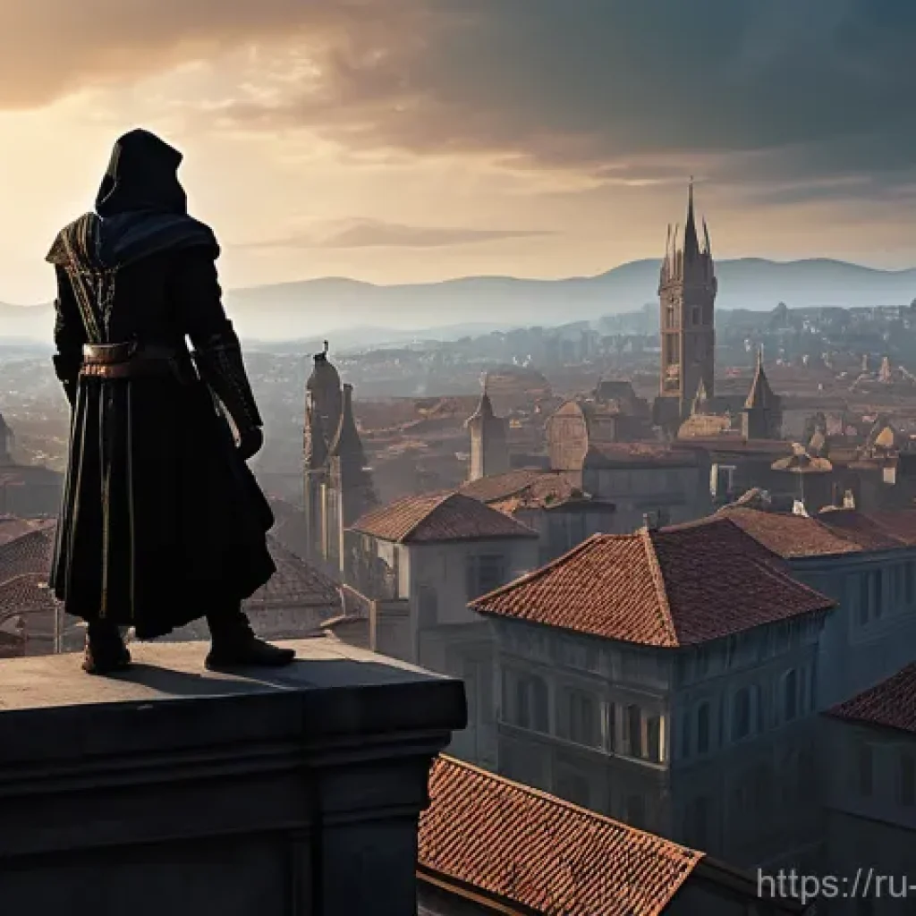 리버스 1999 신규 클래스 발표 - **Prompt: Reverse: 1999 Arcanists in Assassin's Creed Collaboration on Rooftops**
A dynamic, wid...