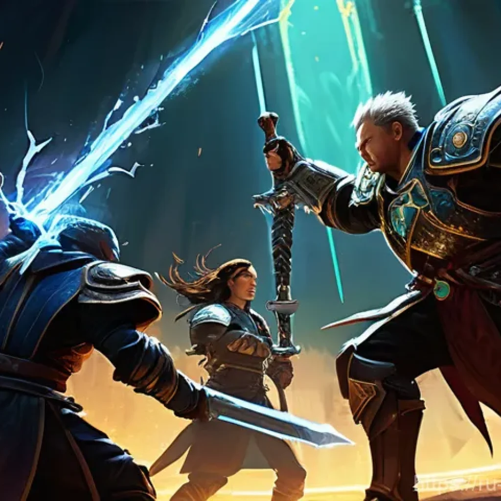 리버스 1999 최종 보스 공략 - A climactic battle scene featuring three distinct characters from the game "Reverse: 1999" facing of...