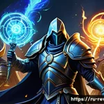 리버스 1999 최고 유저의 인터뷰 - **A dynamic illustration of three diverse Arcanists from 'Reverse: 1999' engaged in a fierce but str...